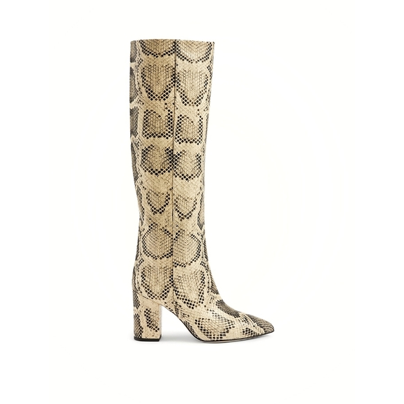 Paris Texas Knee High Snake Skin Python Leather Heeled Boots - Picture 2 of 13